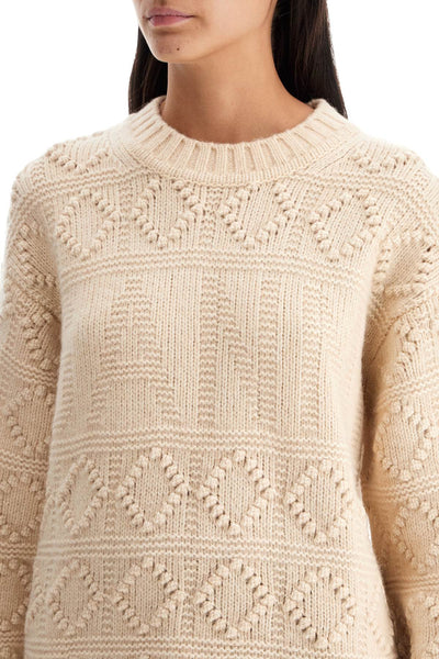 wool and cotton blend pullover K2220 EGRET