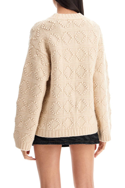 wool and cotton blend pullover K2220 EGRET