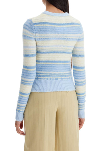 soft striped cardigan with fluffy K2257 SKYWAY