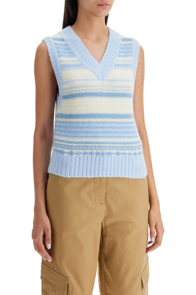 "soft striped knit vest with a comfortable K2258 SKYWAY