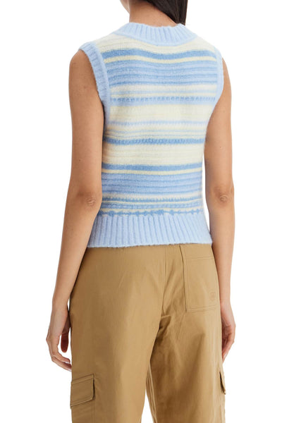 "soft striped knit vest with a comfortable K2258 SKYWAY