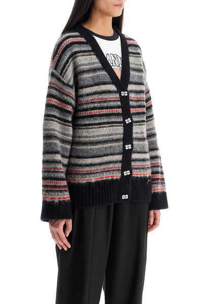 striped boxy cardigan K2357 PHANTOM