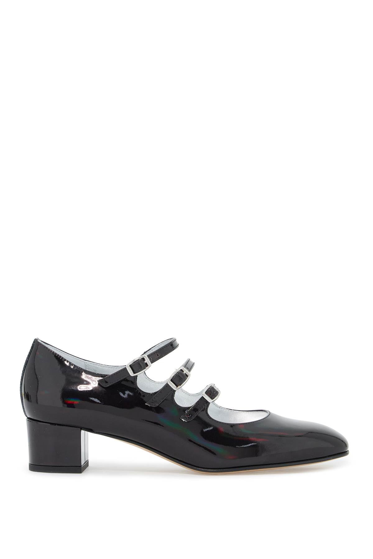 "metallic mary jane k KINA 24 BLACK REFLEX PATENT