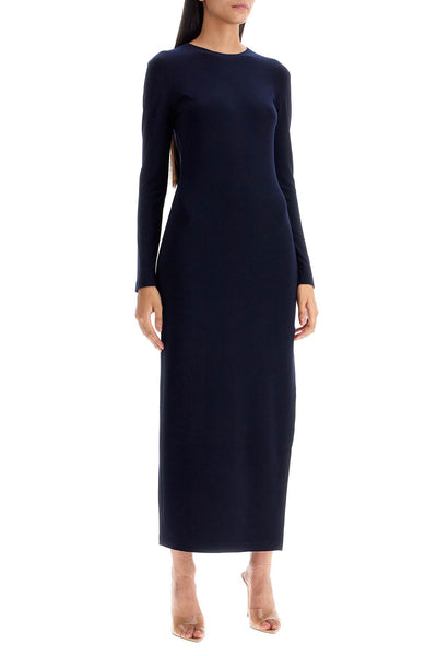 maxi form-fitting dress with side KK2243PLE33951 TRUE NAVY