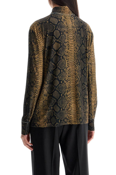 brown python print long sleeve shirt KK4246PL381302 PYTHON