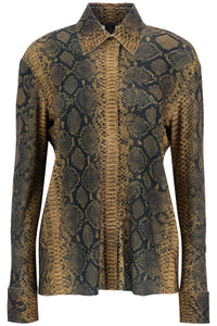 brown python print long sleeve shirt KK4246PL381302 PYTHON