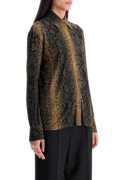 brown python print long sleeve shirt KK4246PL381302 PYTHON