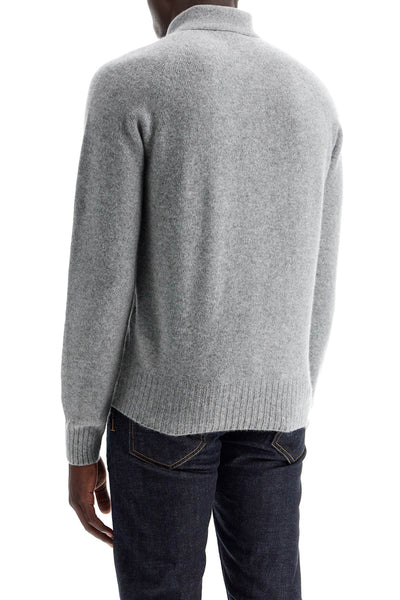 cashmere polo-style pullover KPL009 YMK022F23 LIGHT GREY