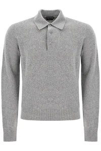 cashmere polo-style pullover KPL009 YMK022F23 LIGHT GREY