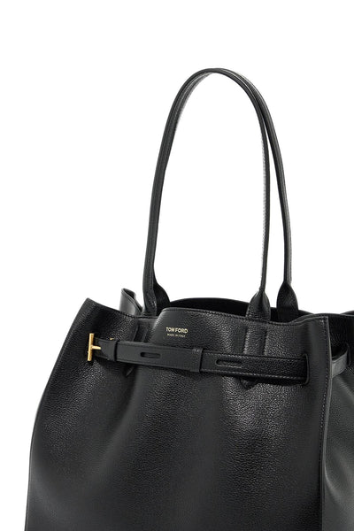 hammered leather tote bag L1809 LCL429X BLACK