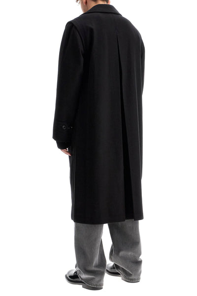 woolen loden coat LCT1 X01 BLACK LODEN