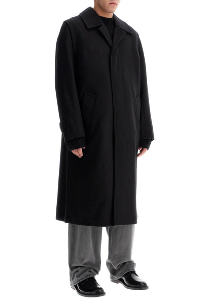 woolen loden coat LCT1 X01 BLACK LODEN