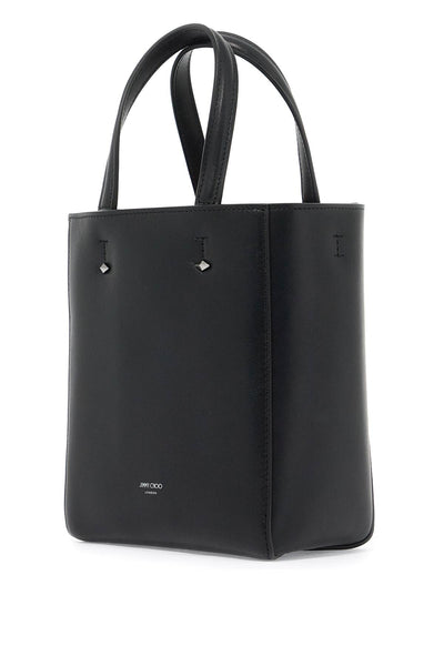 smooth leather lenny n/s tote bag. LENNY N S S KHV BLACK DARK SILVER