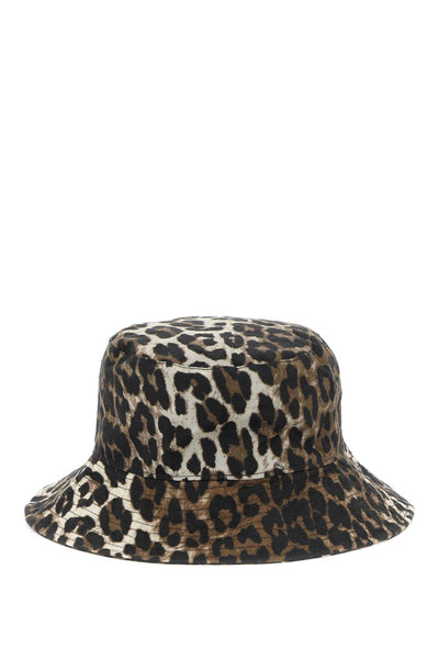 waxed leopard bucket hat LHA0544 LEOPARD PRINT