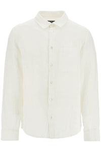 camicia unisex in lino bianco sporco eleganza minimalista LIAEK H12545 AAC OFF WHITE | Italystation.com