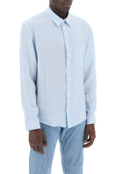A.p.c. linen cassel shirt for LIAEK H12545 BLEU CLAIR