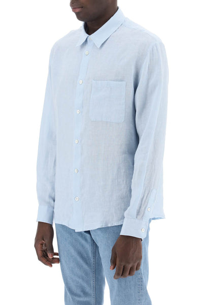 A.p.c. linen cassel shirt for LIAEK H12545 BLEU CLAIR
