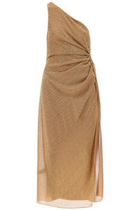 Oséree one-shoulder dress in lurex knit LKS249 TOFFEE