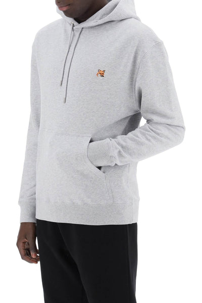 fox head hooded sweatshirt LM00702KM0001 LIGHT GREY MELANGE