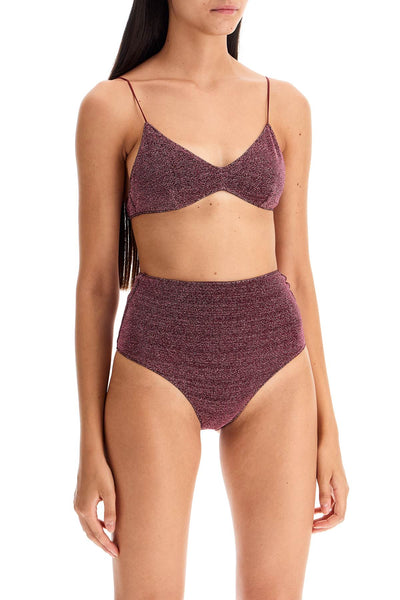 high-waisted lumière bikini set LMS803 AUBERGINE