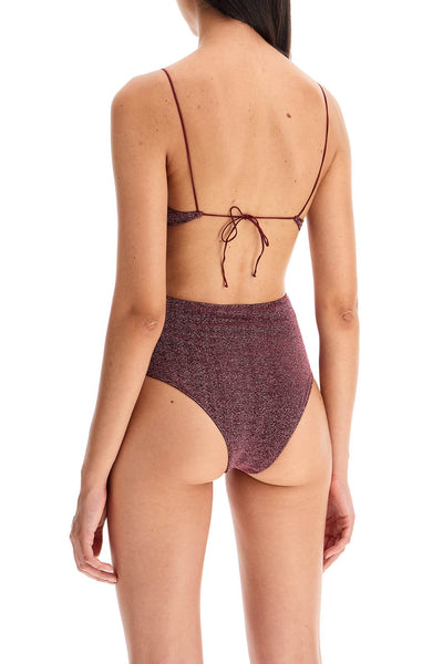 high-waisted lumière bikini set LMS803 AUBERGINE