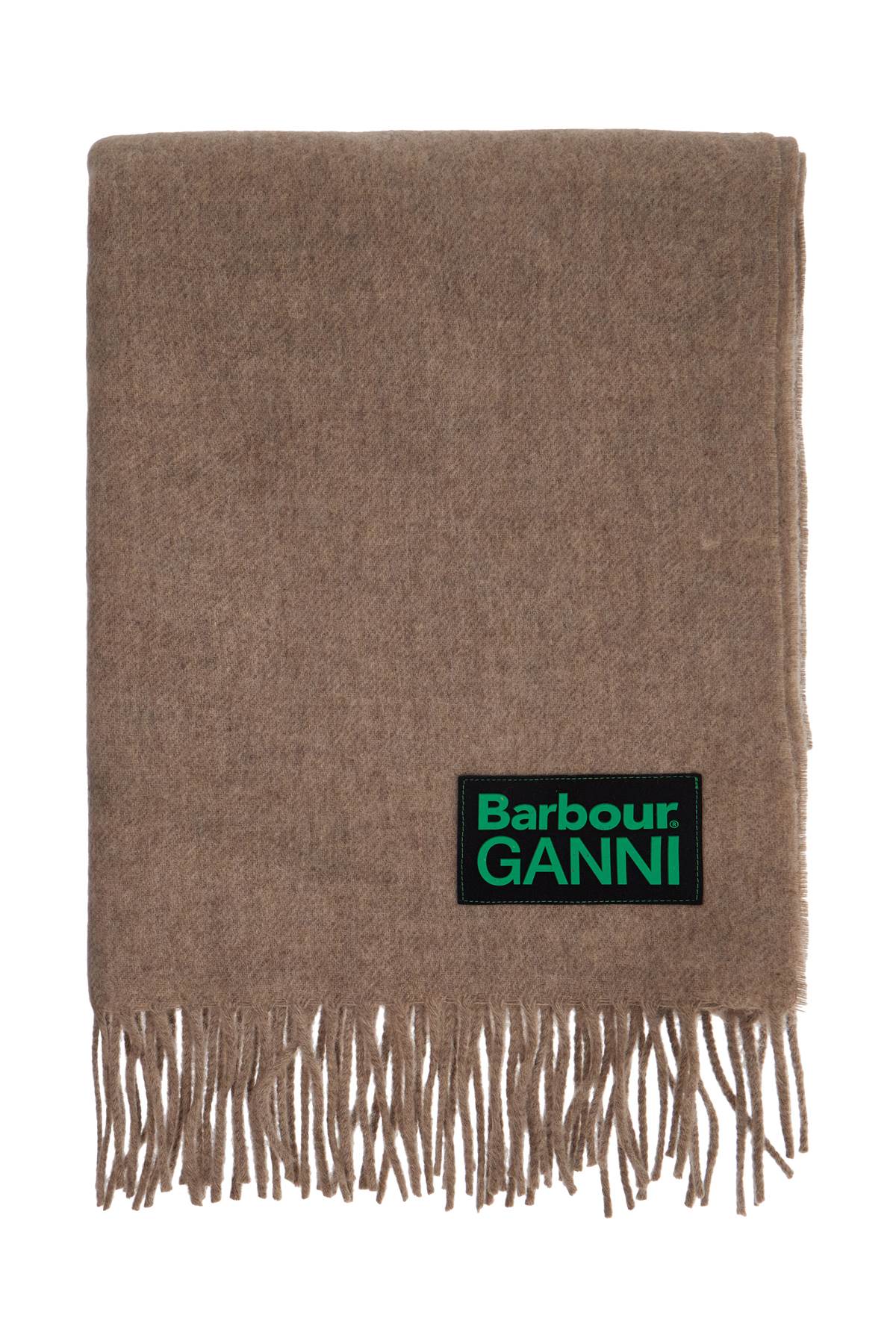 wool scarf with patch logo design LSC0456 CAMEL