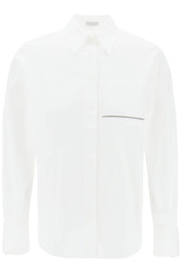 Brunello cucinelli "shirt with jewel detail on the M0091ML336 BIANCO