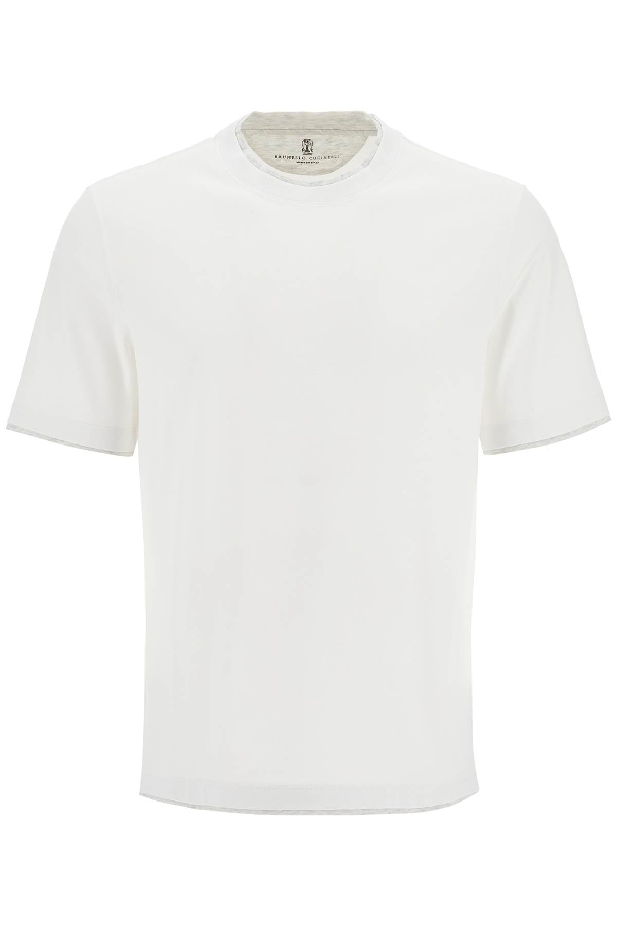 layered-effect t-shirt M0B137427 BIANCO OTTICO+PERLA