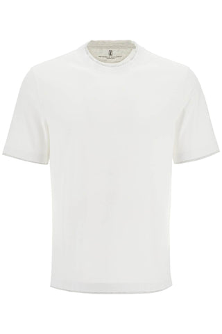 layered-effect t-shirt M0B137427 BIANCO OTTICO+PERLA