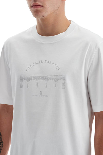 eternal balance printed t-shirt M0B138413 BIANCO+GRIGIO CHIARO