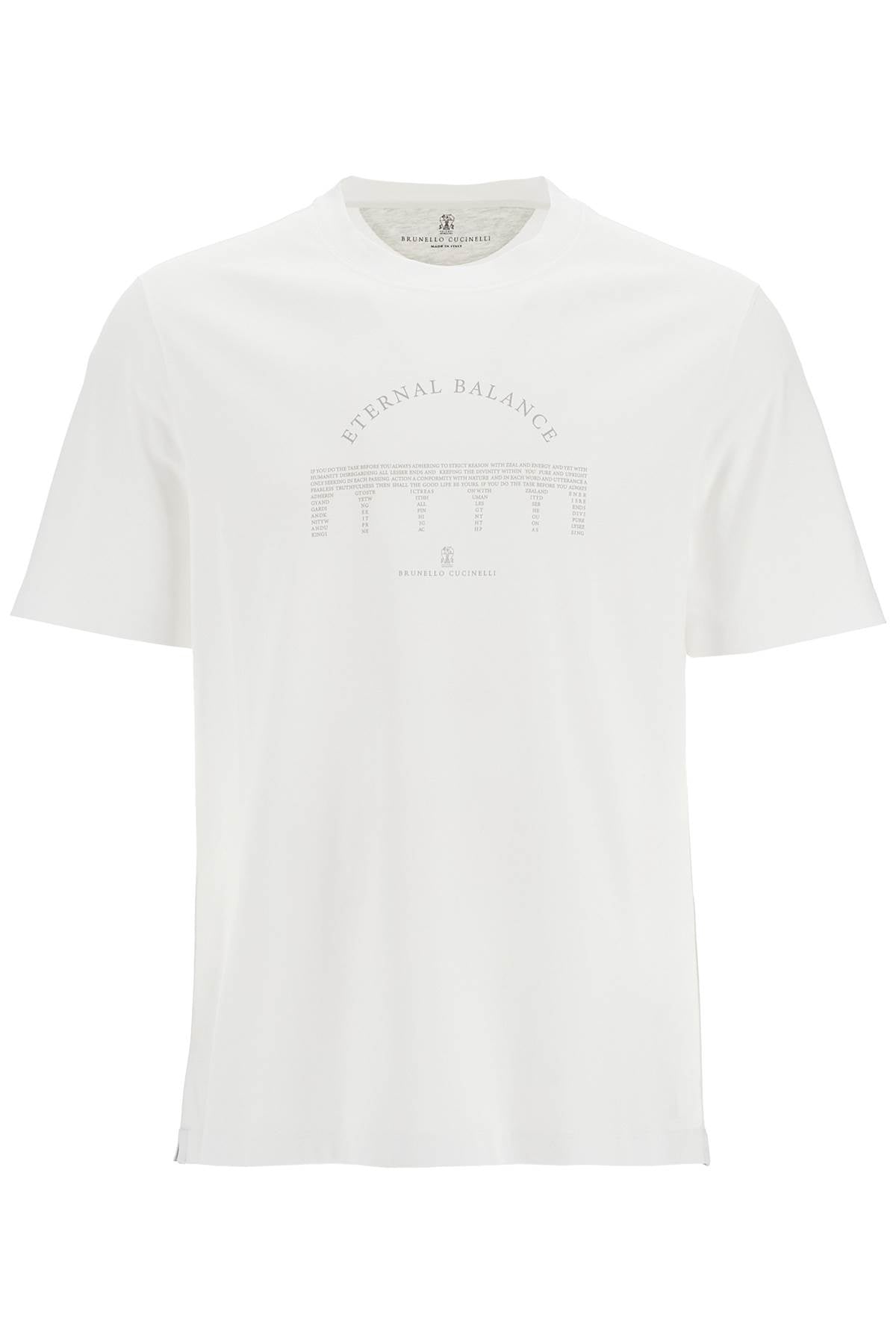 eternal balance printed t-shirt M0B138413 BIANCO+GRIGIO CHIARO