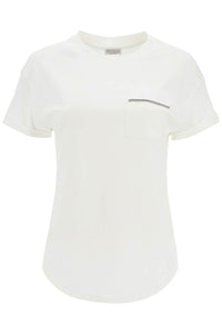 "shiny pocket detail t-shirt M0T81FL900 BIANCO