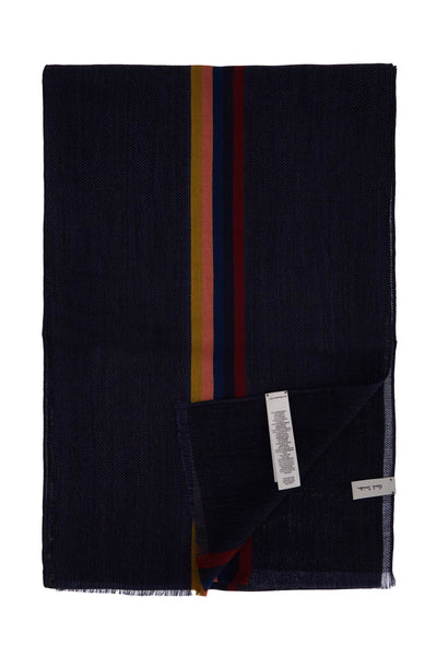 virgin wool checked scarf M1A 454D AS22 NAVY