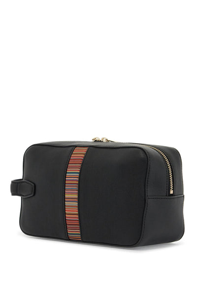 signature stripe beauty case for travel M1A 6606 BMULTI BLACK