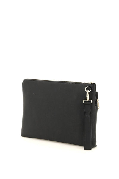 signture stripe leather pouch M1A 6797 BMULTI BLACK