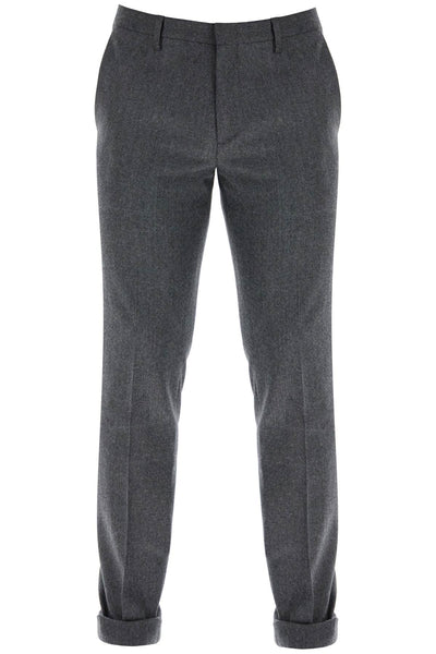 PAUL SMITH slim fit flannel trousers in eight M1R 150M N001 | Italystation.com - Shop Now at italystation.com