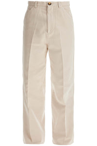 twill gabardine trousers with garment M252DH0660 SEMI DI LINO