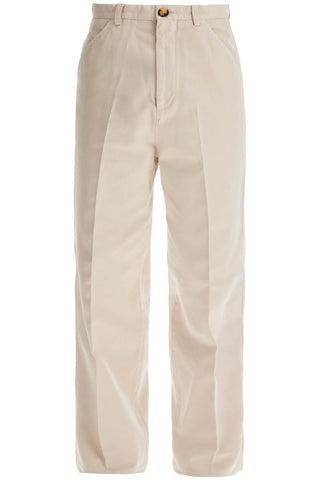 twill gabardine trousers with garment M252DH0660 SEMI DI LINO