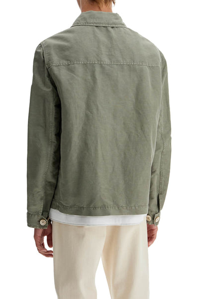 linen and cotton gabardine overshirt M291D6512P SAGE