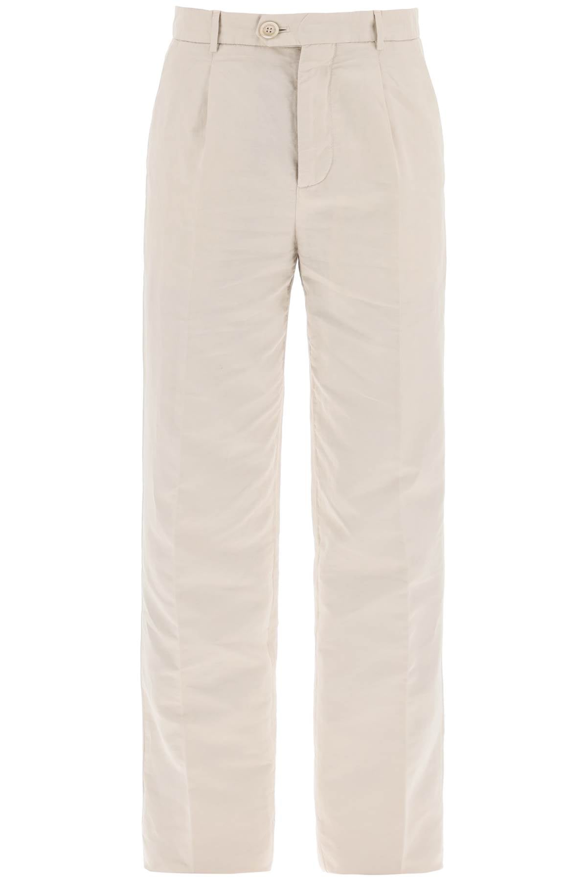 cotton and linen gabardine pants M291DE1450 SEMI DI LINO