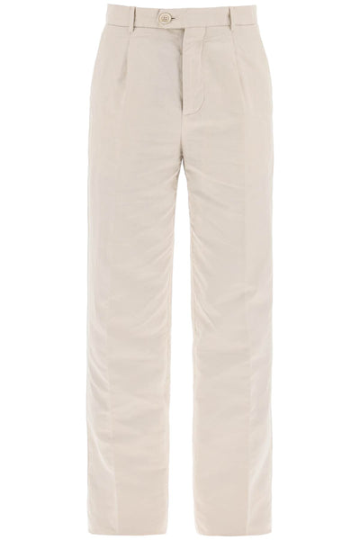 cotton and linen gabardine pants M291DE1450 SEMI DI LINO