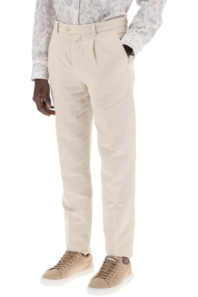 cotton and linen gabardine pants M291DE1450 SEMI DI LINO