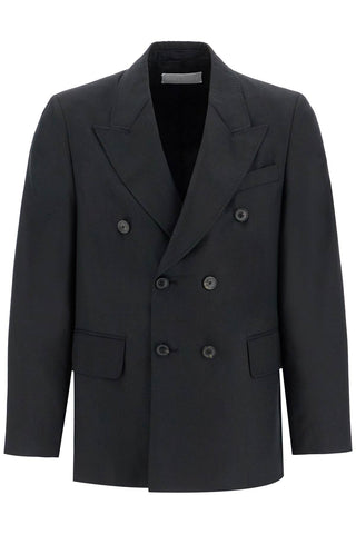 double-breasted panama blazer M4200DBBP BLACK PANAMA WOOL