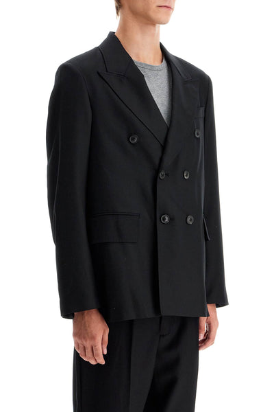 double-breasted panama blazer M4200DBBP BLACK PANAMA WOOL