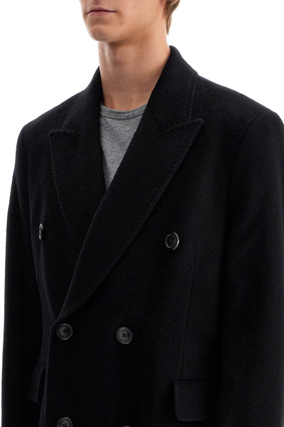 whale wool and mohair coat M4201WB BLACK HAIRY WOOL