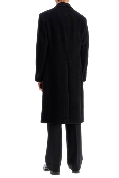 whale wool and mohair coat M4201WB BLACK HAIRY WOOL