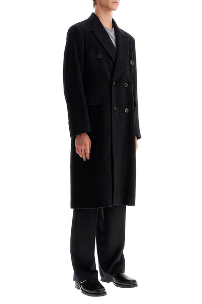 whale wool and mohair coat M4201WB BLACK HAIRY WOOL