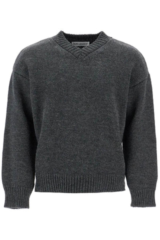 v-neck son M4243SA ASH MELANGE STATELY WOOL