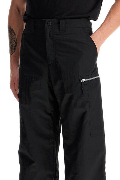 tactical cargo pants in technical satin fabric M4244TB BLACK HIGH GLOSS SATEEN