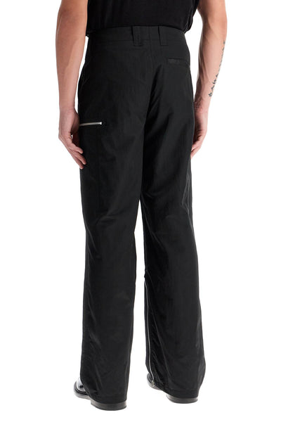 tactical cargo pants in technical satin fabric M4244TB BLACK HIGH GLOSS SATEEN